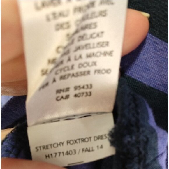 Horny Toad & Co. Stretchy Foxtrot Dress Size S Purple Blue Stripe Hi Low Hemline - Picture 10 of 10